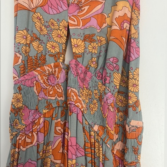 Floral Halter Dress in Pink and Orange - Picture 3 of 7